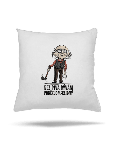 Neklidný bez piva polštář White
