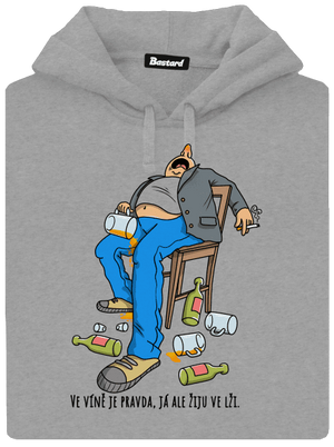 Žiju ve lži pánská mikina klokanka Light Melange