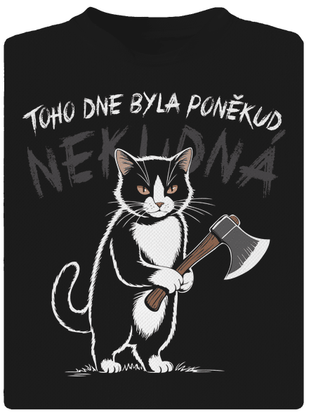 Neklidná kočka pánské sportovní tričko Black