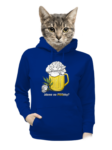 Pivoňky dámská mikina klokanka Royal Blue Mal
