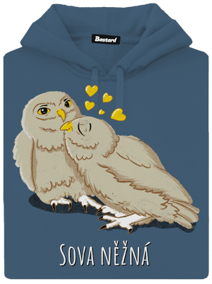Sova něžná dámská mikina klokanka Denim