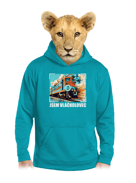 Jsem vláčkolovec dětská mikina klokanka Hawaiian Blue
