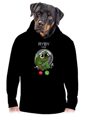 Ryby volají pánská mikina klokanka Black