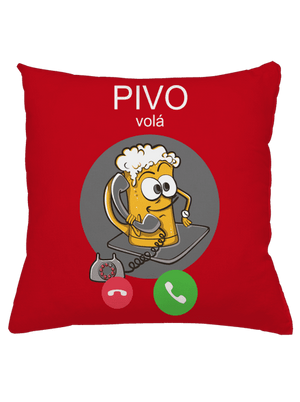 Pivo volá polštář Red