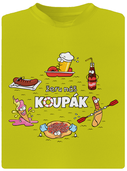 Český koupák pánské sportovní tričko Neon Yellow