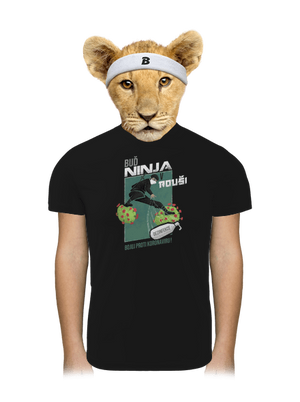 Ninja v rouši dětské sportovní tričko Black