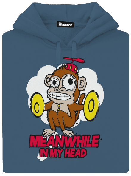 Monkey in my head dámská mikina klokanka Denim