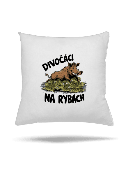 Divočáci na rybách polštář White