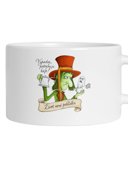 Potřebuju kafe! – Život není pohádka hrnek makronka White