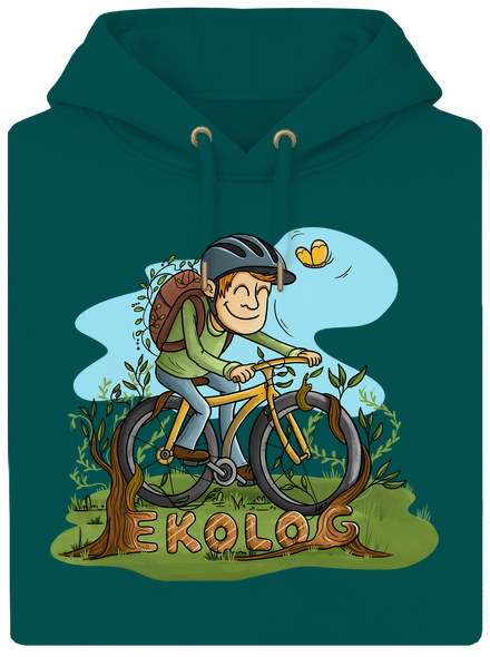 Ekolog unisex mikina premium Emerald Green