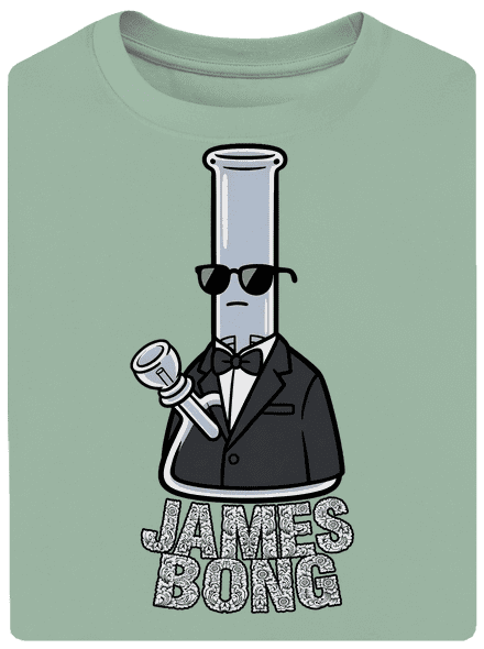 James Bong unisex tričko oversized Sage