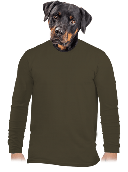 Bez potisku pánské dlouhý rukáv Urban Khaki