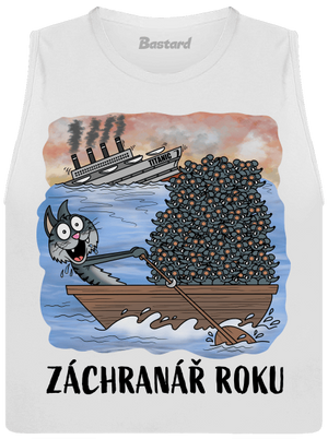 Záchranář roku dámské tílko volné White