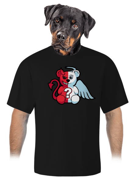 Anděl vs. ďábel unisex tričko oversized Black