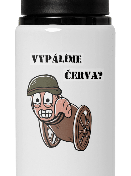 Vypálíme červa? lahev na vodu White
