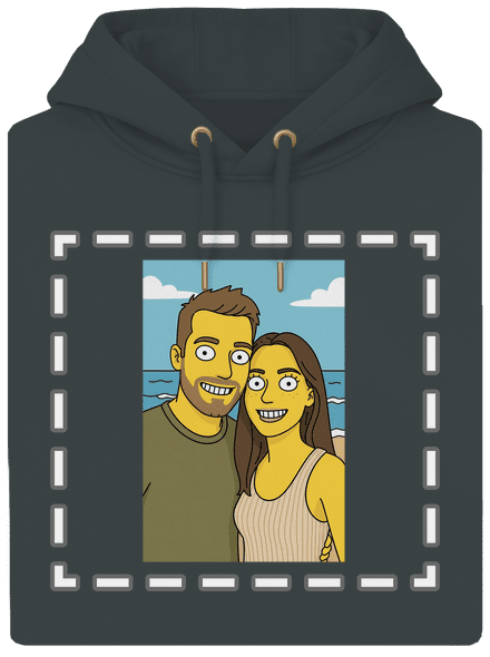 Simpsonovi z vlastní fotky unisex mikina premium Charcoal