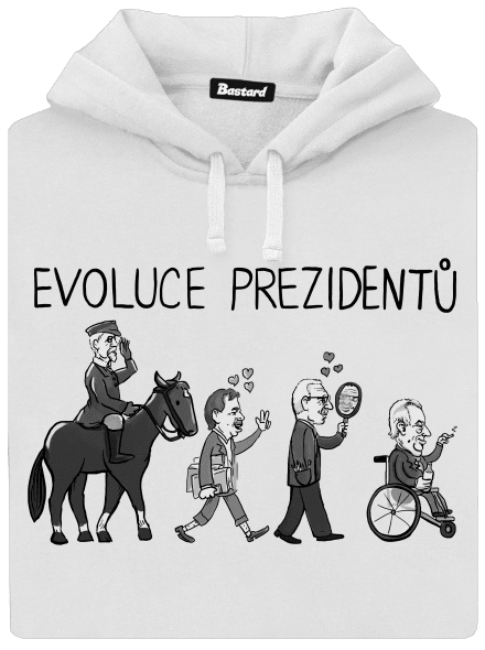 Evoluce prezidentů dámská mikina klokanka White