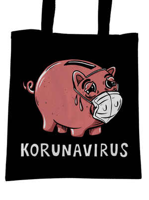 Korunavirus v kasičce taška Black