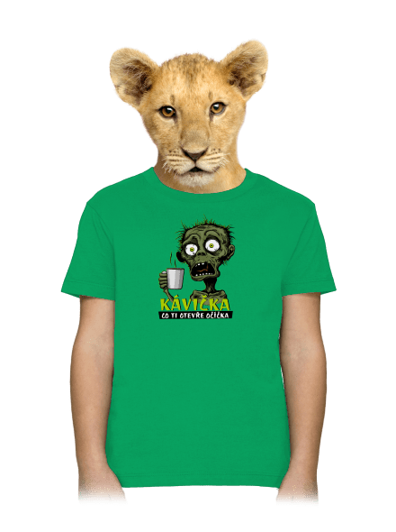 Zombie kávička dětské tričko Kelly Green