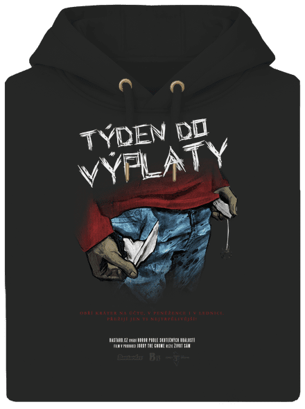 B13: Týden do výplaty unisex mikina premium Dark Black