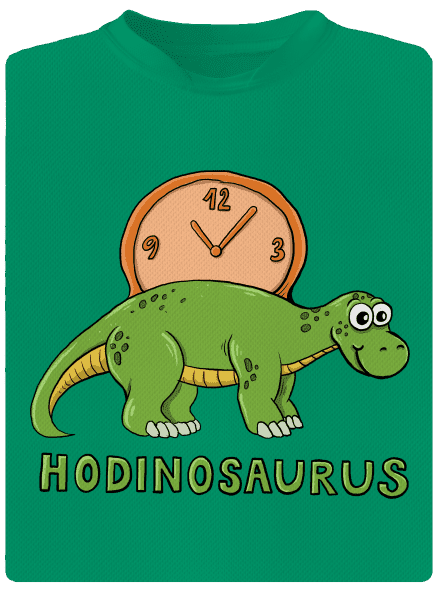 Hodinosaurus dětské sportovní tričko Kelly Green Mal