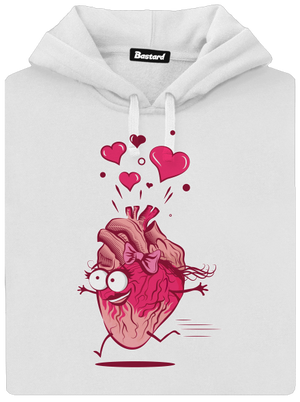 Zamilovaná srdíčka dámská mikina klokanka White