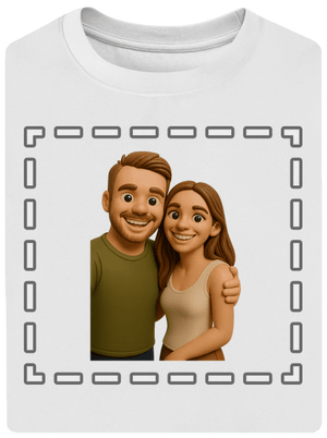 3D plastelína z vlastní fotky unisex tričko oversized White