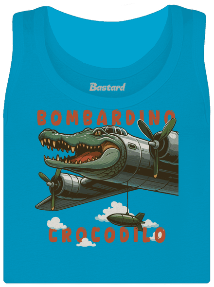 Bombardino Crocodilo – Italian Brainrot dámské tílko klasické Blue Atol