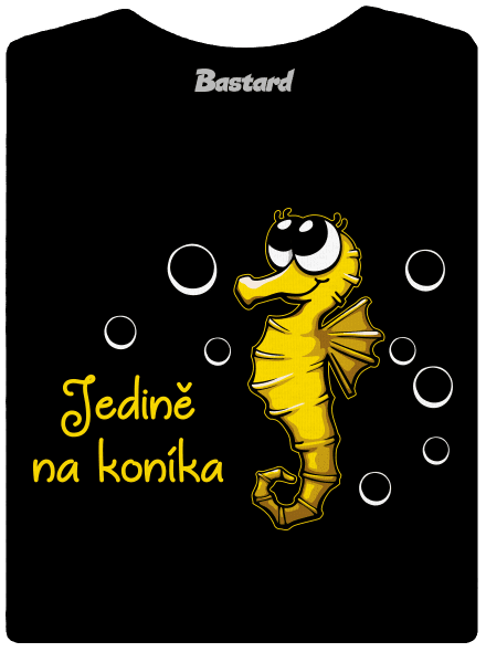 Na koníka dámské tričko s lemem Black