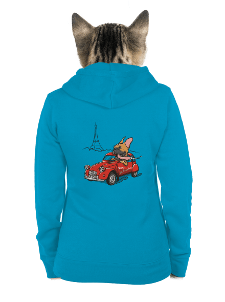 Francouzský buldoček dámská mikina na zip Blue Atol