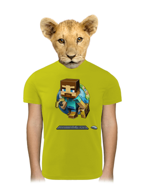 B17: Minecraft dětské sportovní tričko Neon Yellow