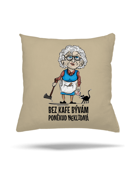 Neklidná bez kafe polštář Beige