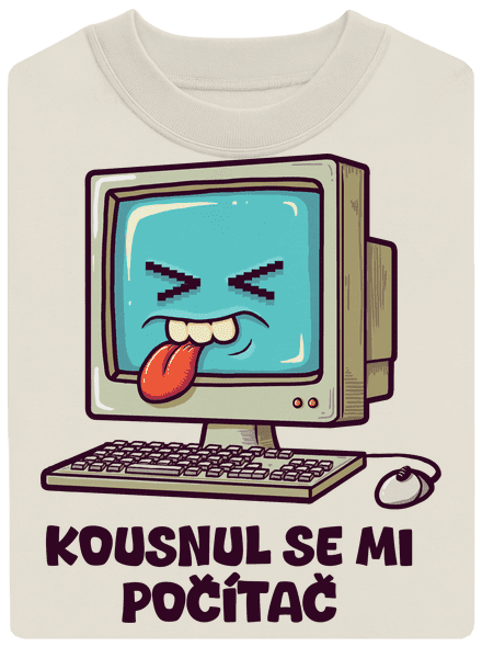 Kousnul se mi počítač unisex mikina bez kapuce Off White