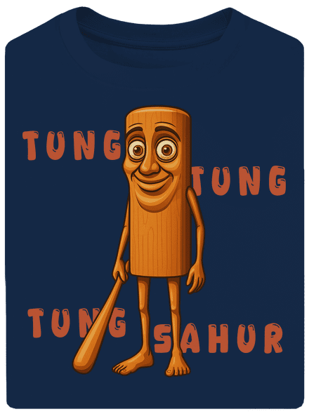 Tung Tung Tung Sahur – Italian Brainrot unisex tričko oversized Midnight Blue