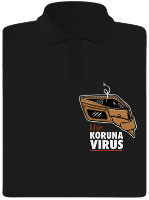 Korunavirus v peněžence pánská polokošile Black