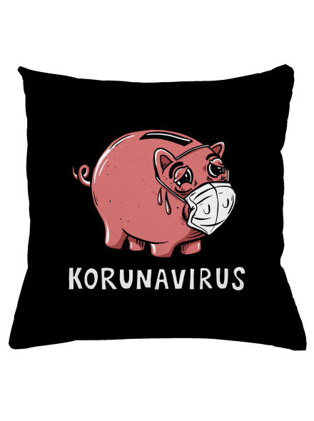 Korunavirus v kasičce polštář Black