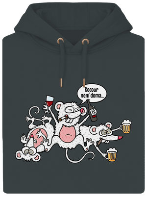 Kocour není doma unisex mikina premium Charcoal
