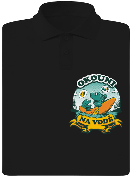 Okouni na vodě pánská polokošile Black