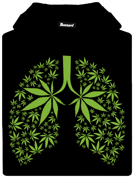 Ganja plíce pánská mikina klokanka Black