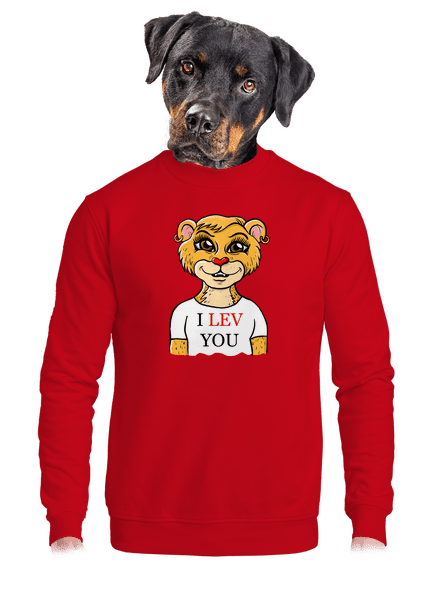 I lev you unisex mikina bez kapuce Red