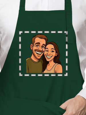 Karikatura z vlastní fotky zástěra Bottle Green