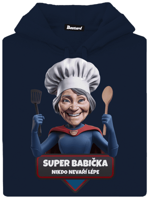 Super babička pánská mikina klokanka Navy