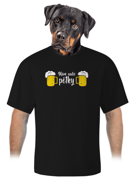 Mám raději pětky unisex tričko oversized Black