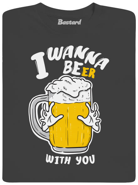 I wanna beer pánské dlouhý rukáv Dark Grey