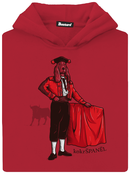 Kokršpaněl dětská mikina klokanka Fire Red