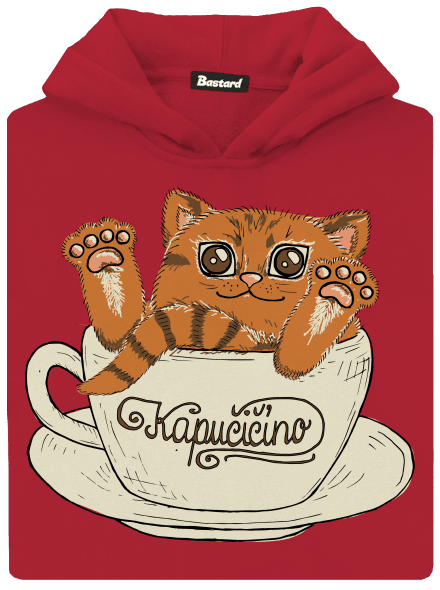 Kapučičíno dětská mikina klokanka Fire Red
