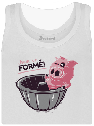 Ve formě dámské tílko klasické White