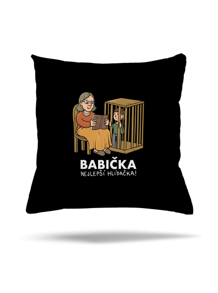 Babička hlídačka polštář Black