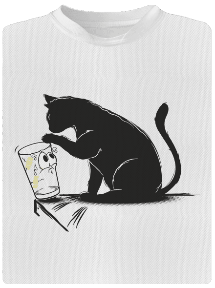 Kočka a sklenice dětské sportovní tričko White