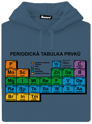 Periodická tabulka dámská mikina klokanka Denim